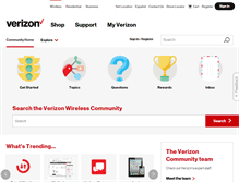 Tablet Screenshot of community.verizonwireless.com
